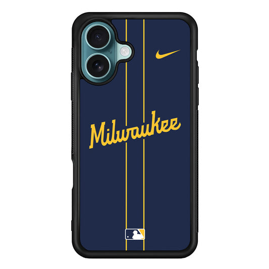 MLB Milwaukee Brewers Navy Nike iPhone 16 Plus Case - Altracase