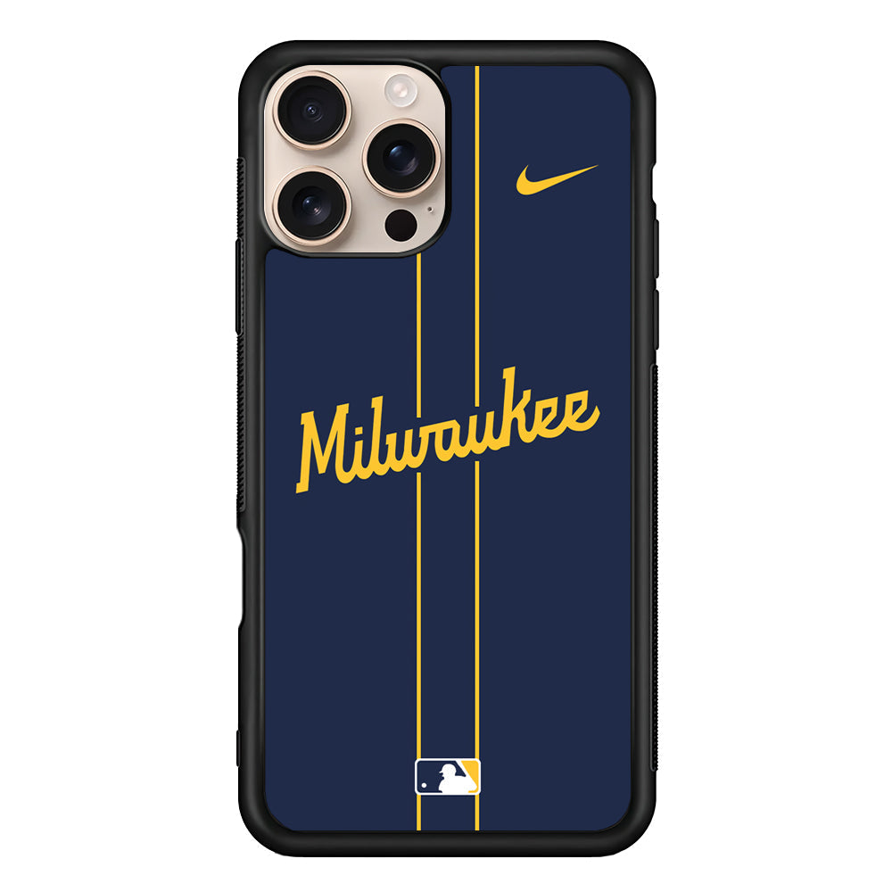 MLB Milwaukee Brewers Navy Nike iPhone 16 Pro Max Case - Altracase