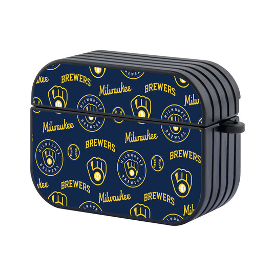 MLB Milwaukee Brewers Pattern Apple Airpods Pro 2 Case-Airpods Pro 2 Case-Altracase