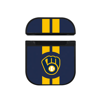MLB Milwaukee Brewers Stripe Apple AirPods Case-AirPod Case-Black-Altracase