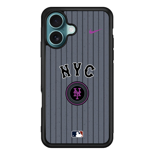 MLB New York Mets Gray Nike iPhone 16 Plus Case - Altracase