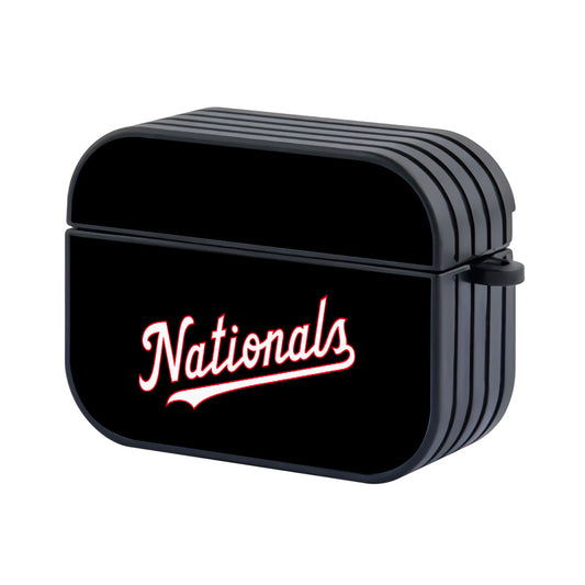 MLB Washington Nationals Black Apple Airpods Pro 2 Case-Airpods Pro 2 Case-Altracase