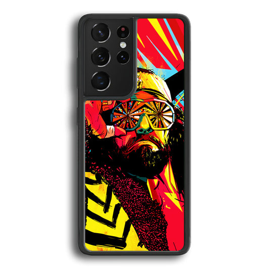 Macho Man Randy Art Samsung Galaxy S23 Ultra Case-Phone Case-Rubber Black (2D Case)-Altracase