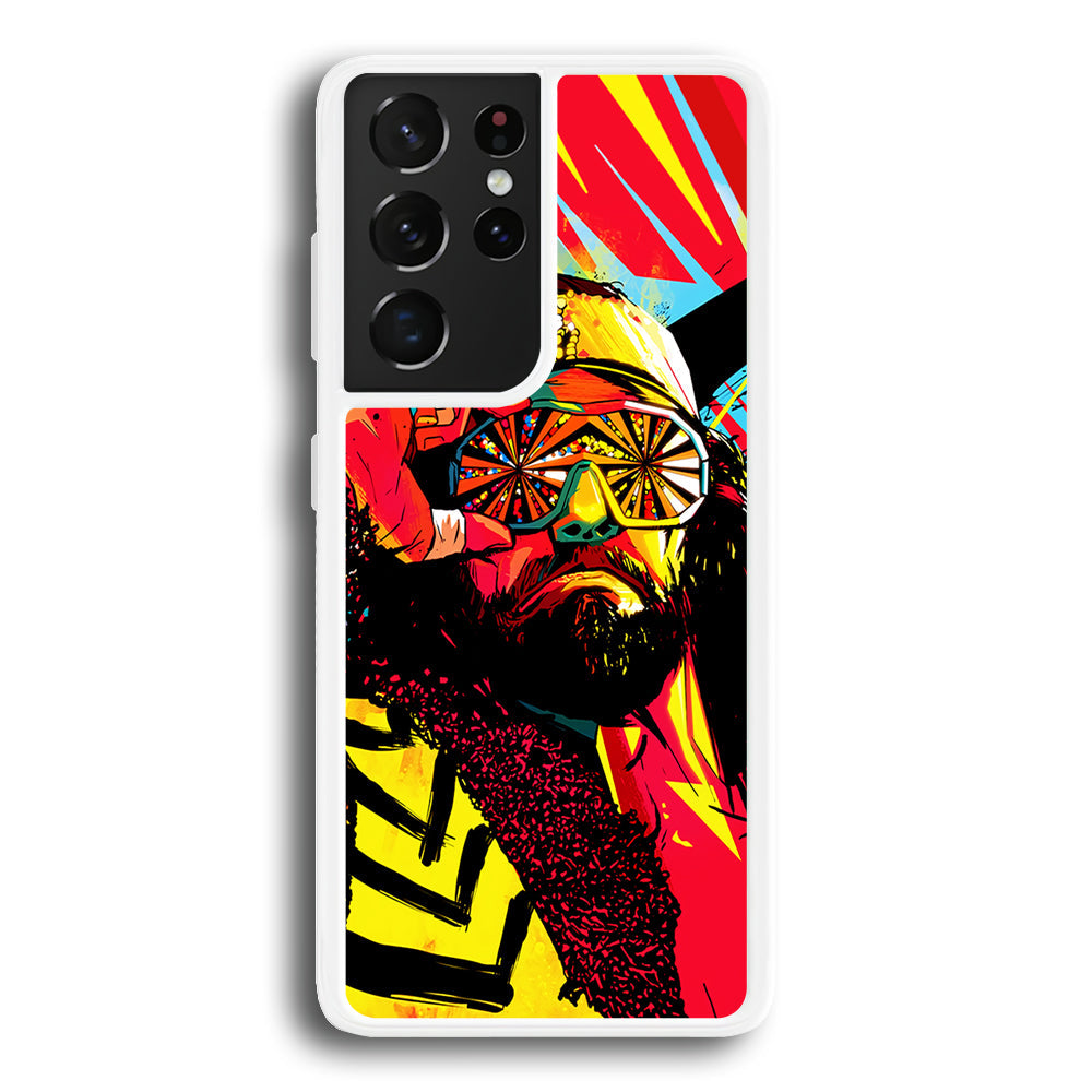 Macho Man Randy Art Samsung Galaxy S23 Ultra Case-Phone Case-Rubber White (2D Case)-Altracase
