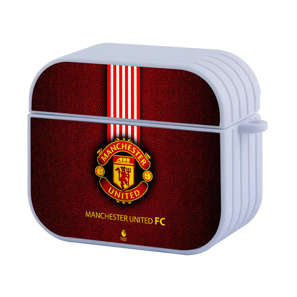 Manchester United Logo Red Hard Plastic Case Cover For Apple Airpods 3