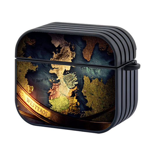 Map of Game of Thrones Hard Plastic Case Cover For Apple AirPods 4 - AirPod Case - Altracase