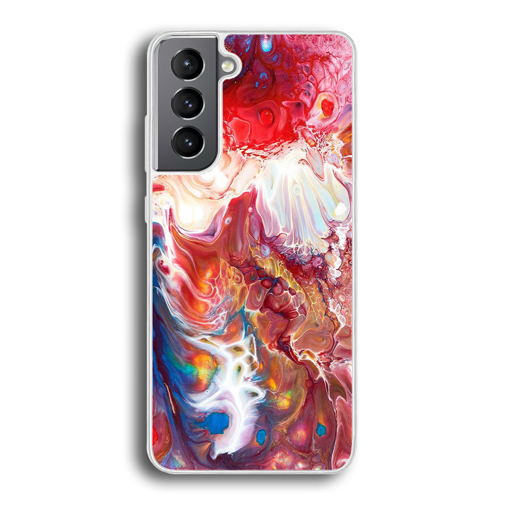 Marble Pattern 025 Samsung Galaxy S23 Plus Case-Phone Case-Rubber White (2D Case)-Altracase