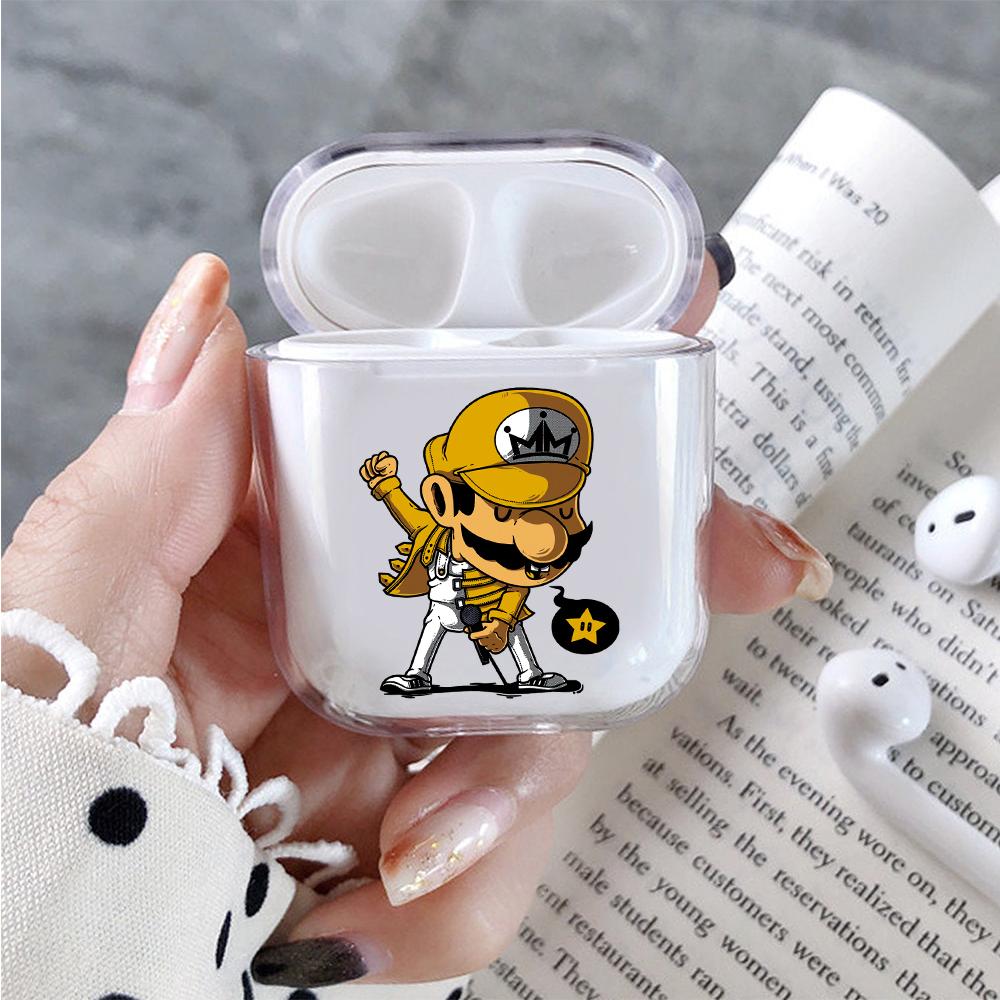 Mario Mercury Queen Hard Plastic Protective Clear Case Cover For Apple Airpods-AirPod Case-Altracase