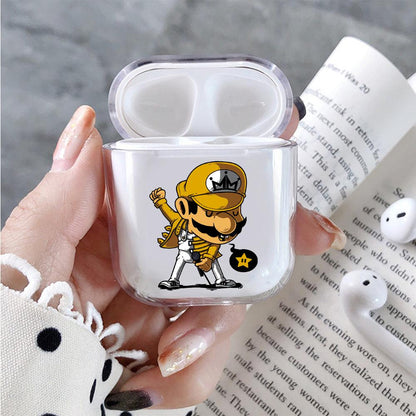 Mario Mercury Queen Hard Plastic Protective Clear Case Cover For Apple Airpods-AirPod Case-Altracase