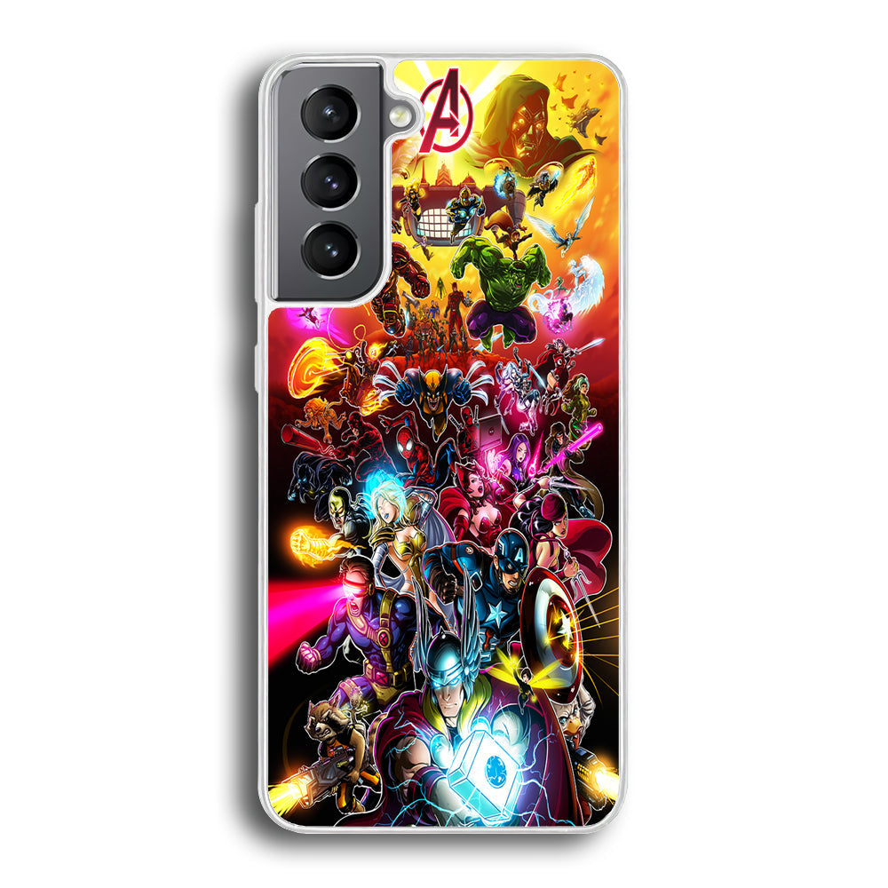 Marvel Avengers Alliance Assemble Samsung Galaxy S24 Case-Phone Case-Rubber White (2D Case)-Altracase