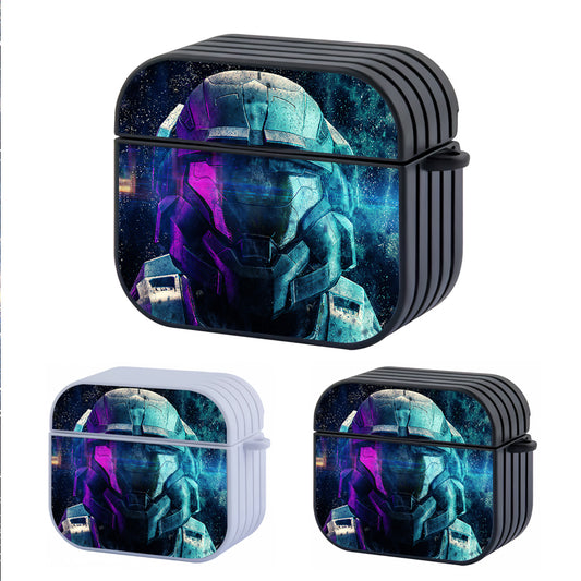 Master Chief in Galaxy Close Up Hard Plastic Case Cover For Apple Airpods 3