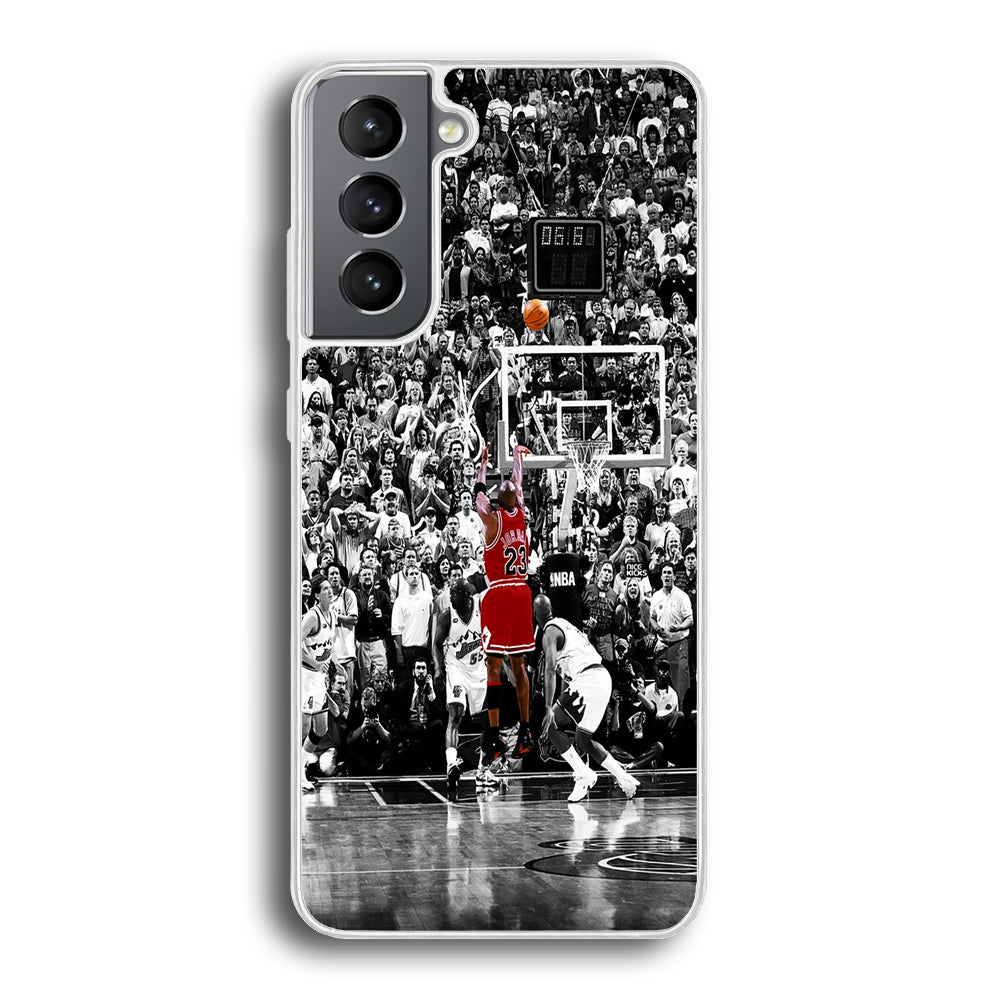 Michael Jordan Jump Shot Samsung Galaxy S23 Plus Case-Phone Case-Rubber White (2D Case)-Altracase