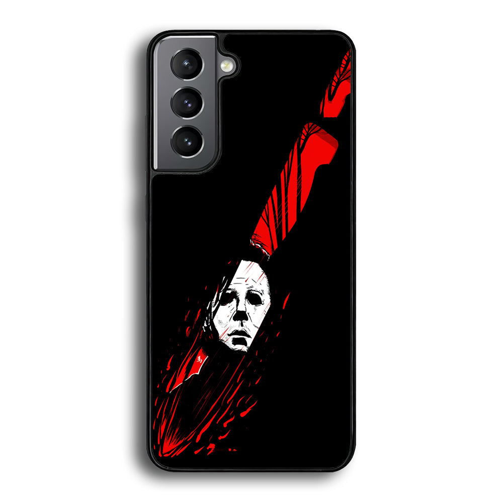 Michael Myers Knife Blood Samsung Galaxy S24 Plus Case-Phone Case-Rubber Black (2D Case)-Altracase