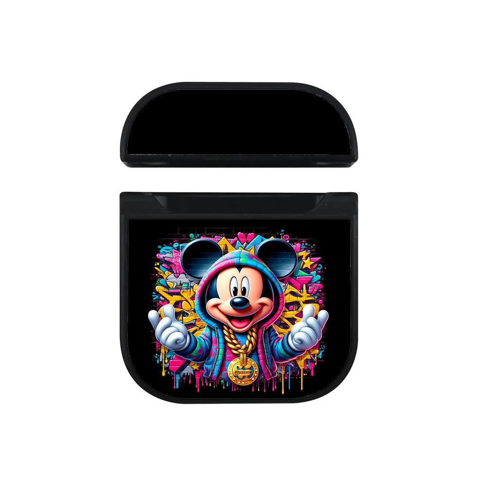 Mickey Mouse Colorful Hoodie Apple AirPods Case-AirPod Case-Black-Altracase