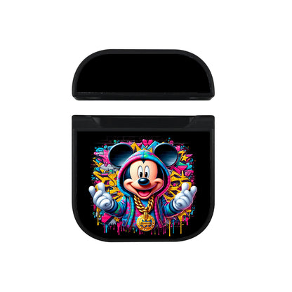 Mickey Mouse Colorful Hoodie Apple AirPods Case-AirPod Case-Black-Altracase