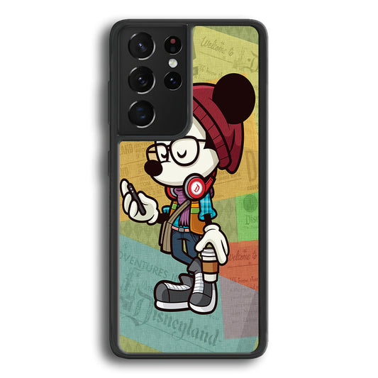 Mickey Mouse Hipster Style Samsung Galaxy S23 Ultra Case-Phone Case-Rubber Black (2D Case)-Altracase