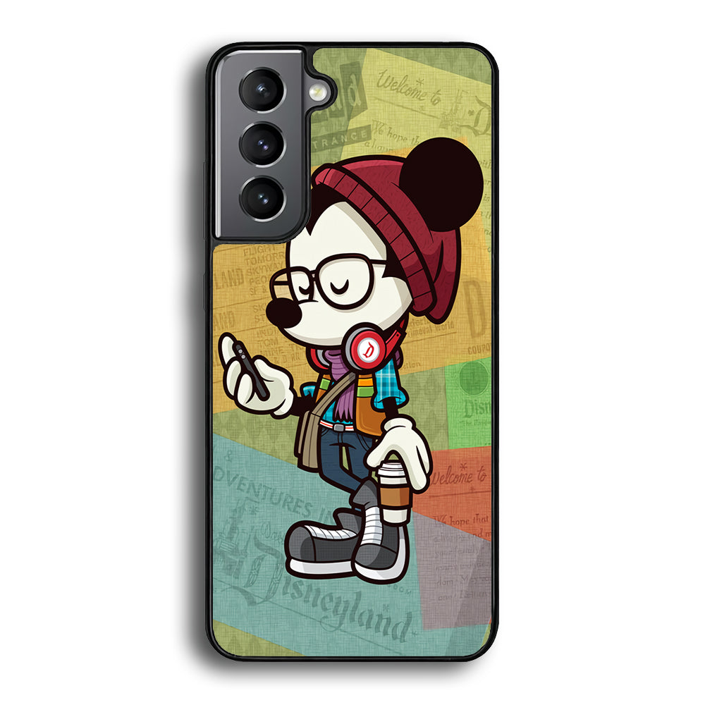Mickey Mouse Hipster Style Samsung Galaxy A15 Case-Phone Case-Rubber Black (2D Case)-Altracase