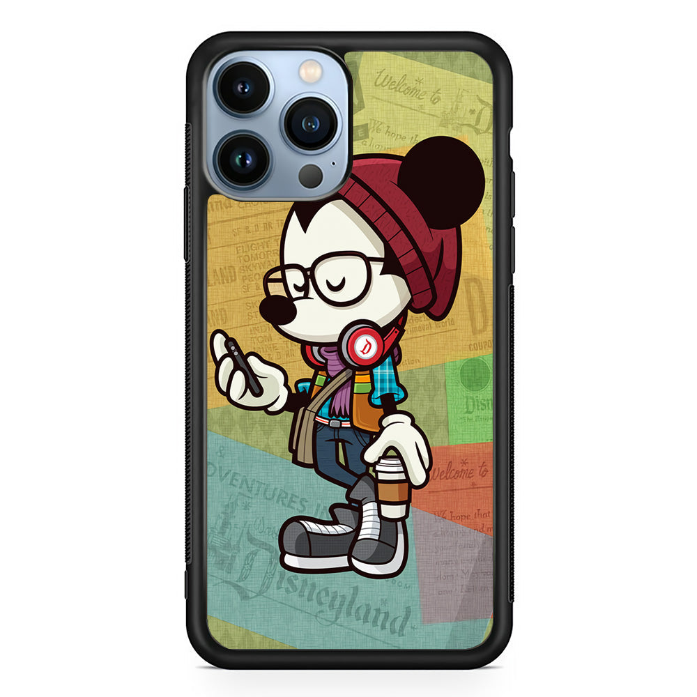 Mickey Mouse Hipster Style iPhone 14 Pro Case-Phone Case-Rubber Black (2D Case)-Altracase