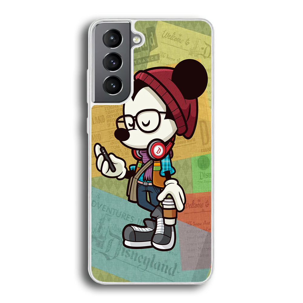 Mickey Mouse Hipster Style Samsung Galaxy S24 Plus Case-Phone Case-Rubber White (2D Case)-Altracase