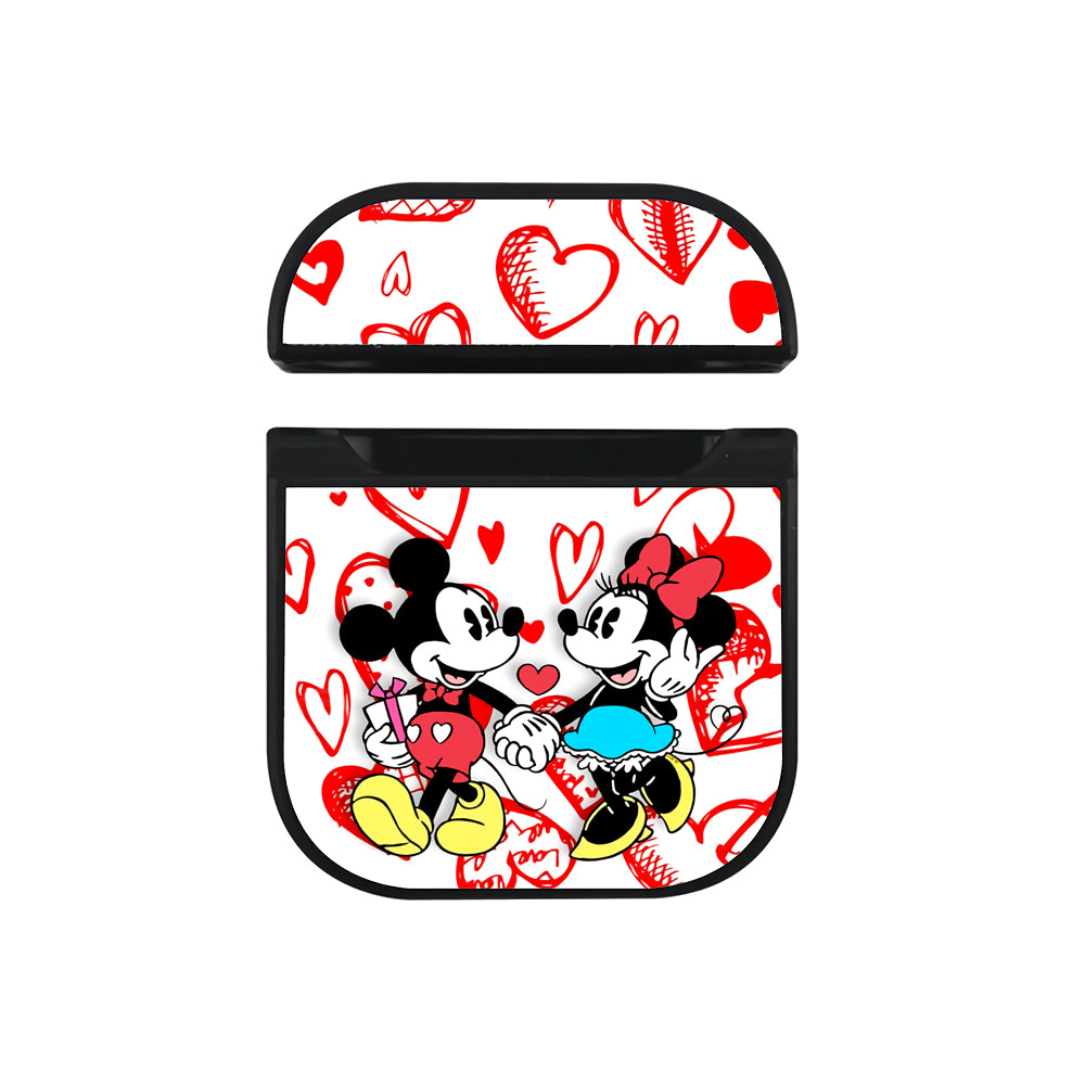 Mickey & Minnie Mouse Love Background Apple AirPods Case-AirPod Case-Black-Altracase