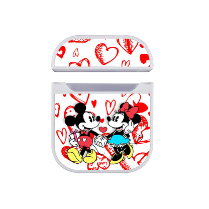 Mickey & Minnie Mouse Love Background Apple AirPods Case-AirPod Case-White-Altracase