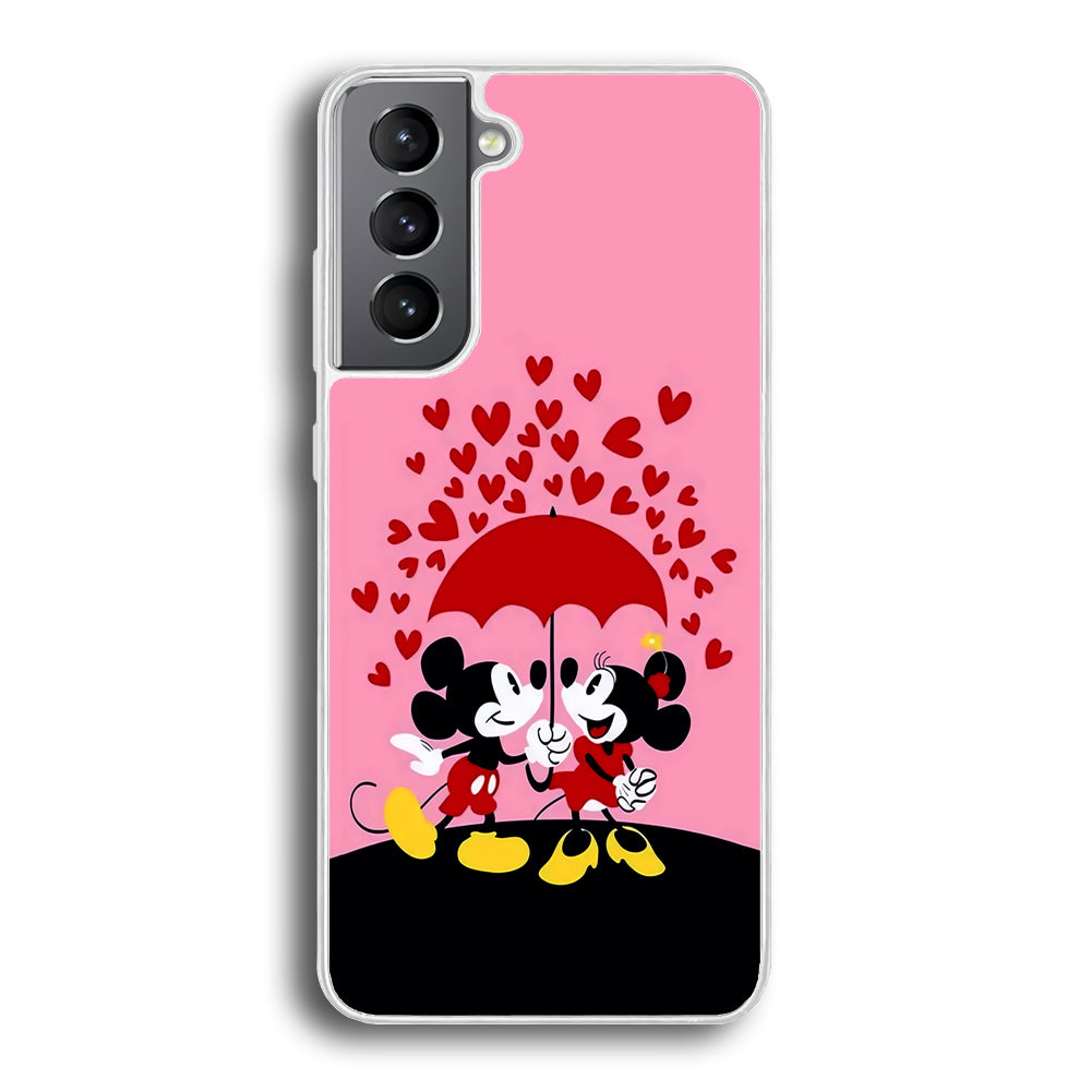 Mickey and Minnie Mouse Samsung Galaxy S24 Plus Case-Phone Case-Rubber White (2D Case)-Altracase