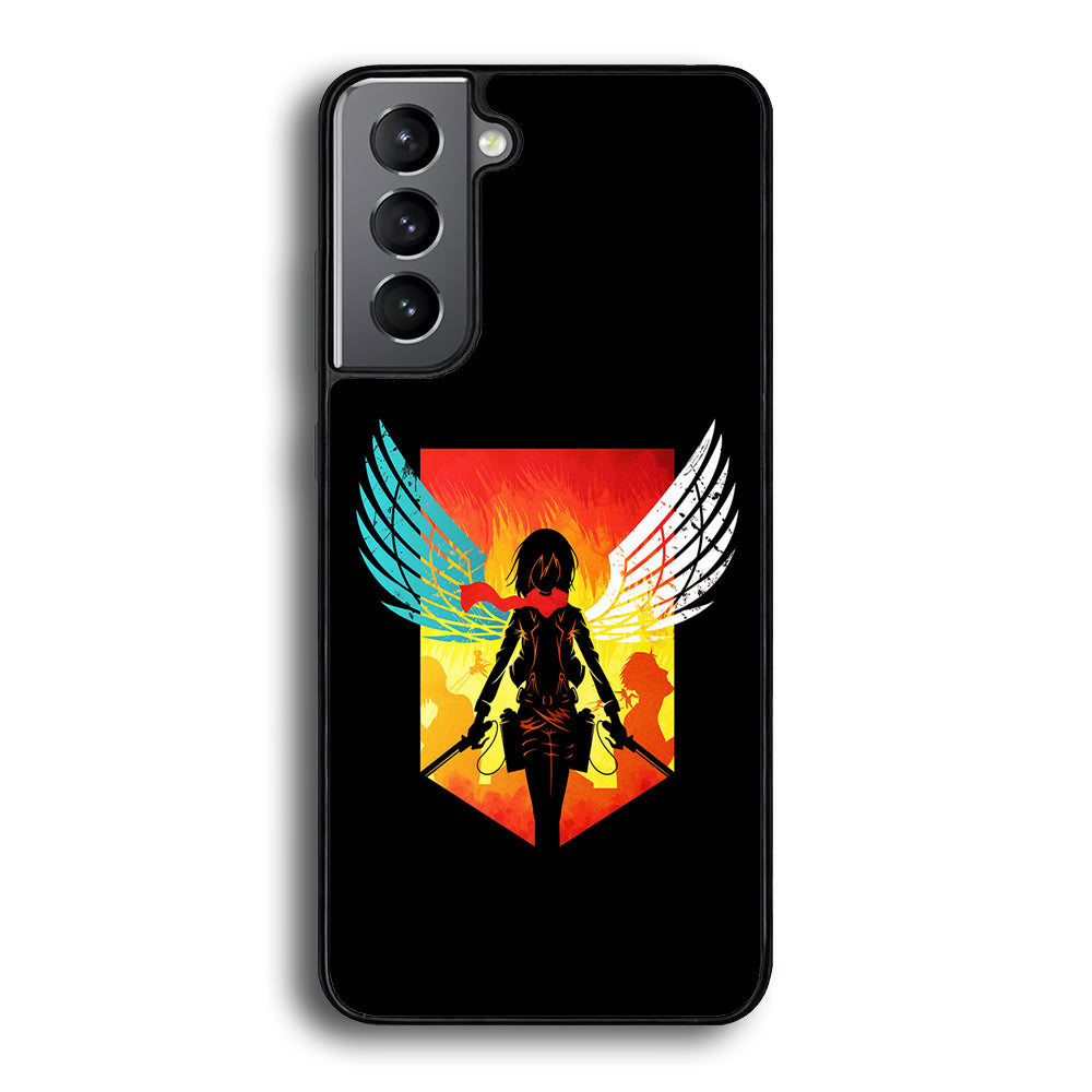 Mikasa Ackerman Art Samsung Galaxy S23 Plus Case-Phone Case-Rubber Black (2D Case)-Altracase