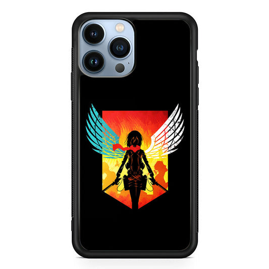 Mikasa Ackerman Art iPhone 14 Pro Case-Phone Case-Rubber Black (2D Case)-Altracase