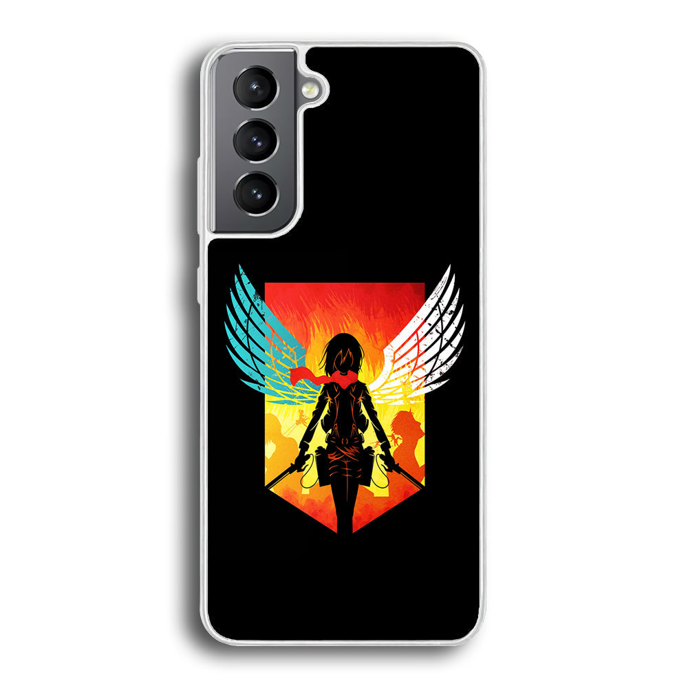 Mikasa Ackerman Art Samsung Galaxy S24 Plus Case-Phone Case-Rubber White (2D Case)-Altracase