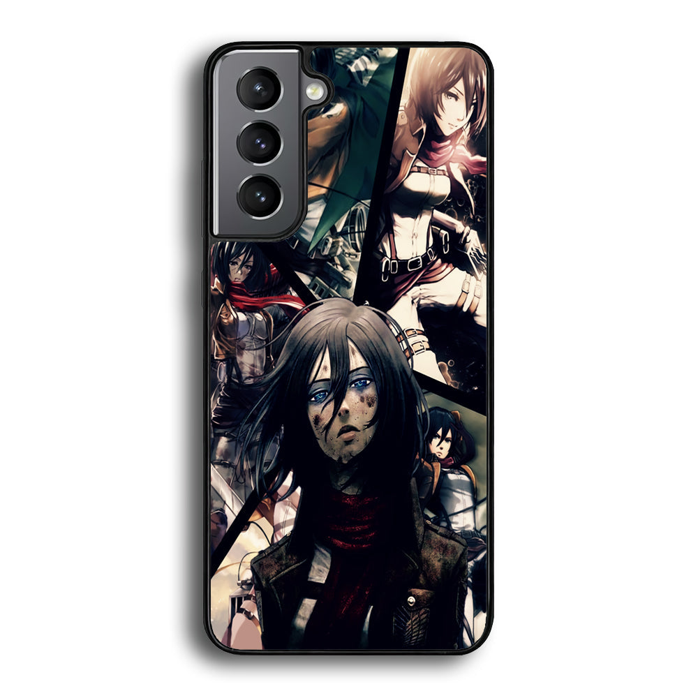 Mikasa Ackerman Collage Samsung Galaxy S23 Plus Case-Phone Case-Rubber Black (2D Case)-Altracase