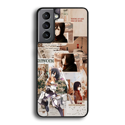 Mikasa Attack On Titan Aesthetic Samsung Galaxy S23 Plus Case-Phone Case-Rubber Black (2D Case)-Altracase