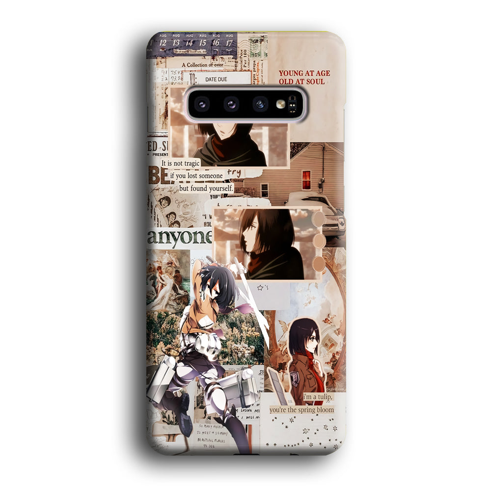 Mikasa Attack On Titan Aesthetic Samsung Galaxy S10 Plus Case