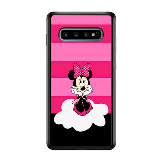 Minnie Mouse Pink Stripe Samsung Galaxy S10 Case