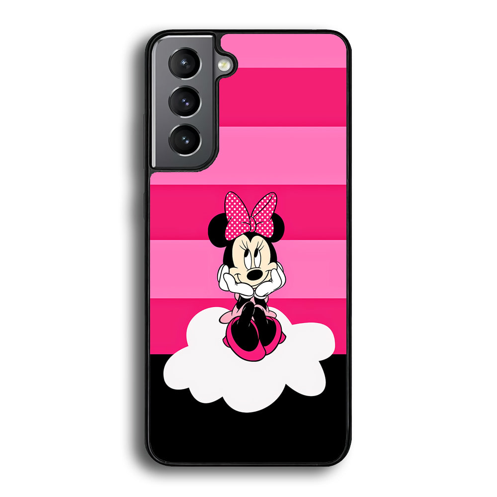 Minnie Mouse Pink Stripe Samsung Galaxy S23 Plus Case-Phone Case-Rubber Black (2D Case)-Altracase