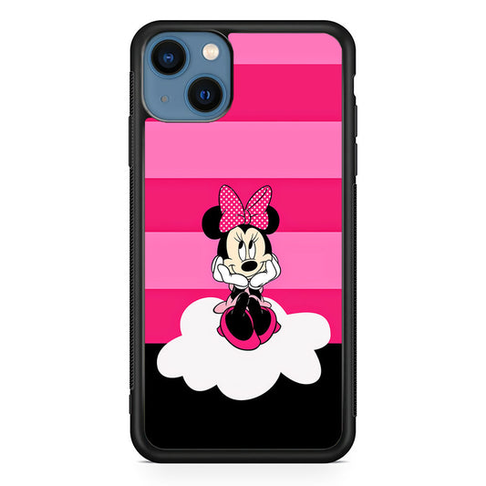 Minnie Mouse Pink Stripe iPhone 14 Plus Case-Phone Case-Rubber Black (2D Case)-Altracase