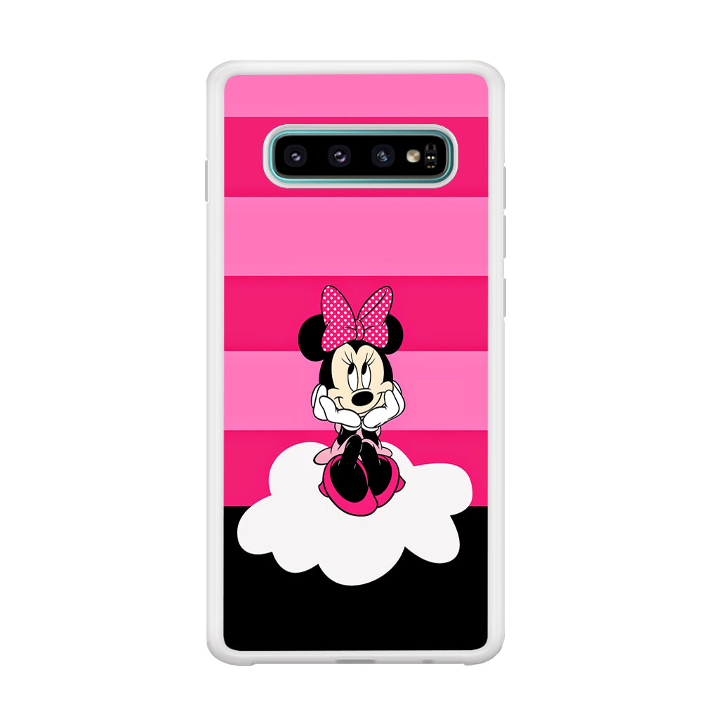 Minnie Mouse Pink Stripe Samsung Galaxy S10 Case