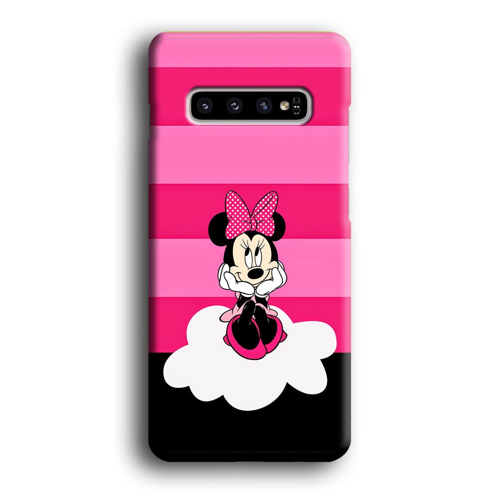 Minnie Mouse Pink Stripe Samsung Galaxy S10 Case