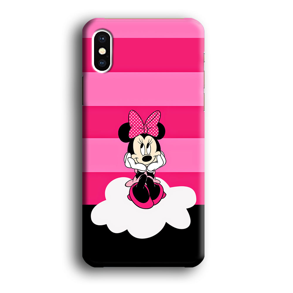 Minnie Mouse Pink Stripe iPhone Xs Case