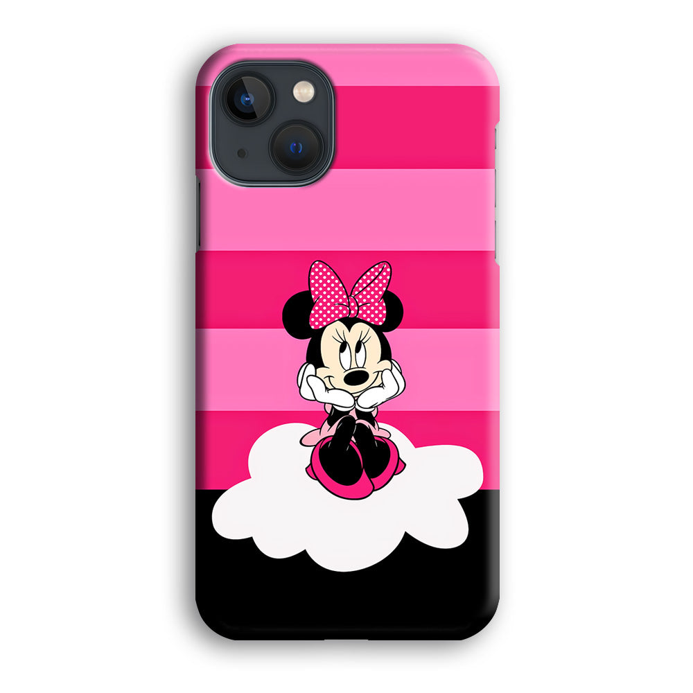 Minnie Mouse Pink Stripe iPhone 14 Plus Case