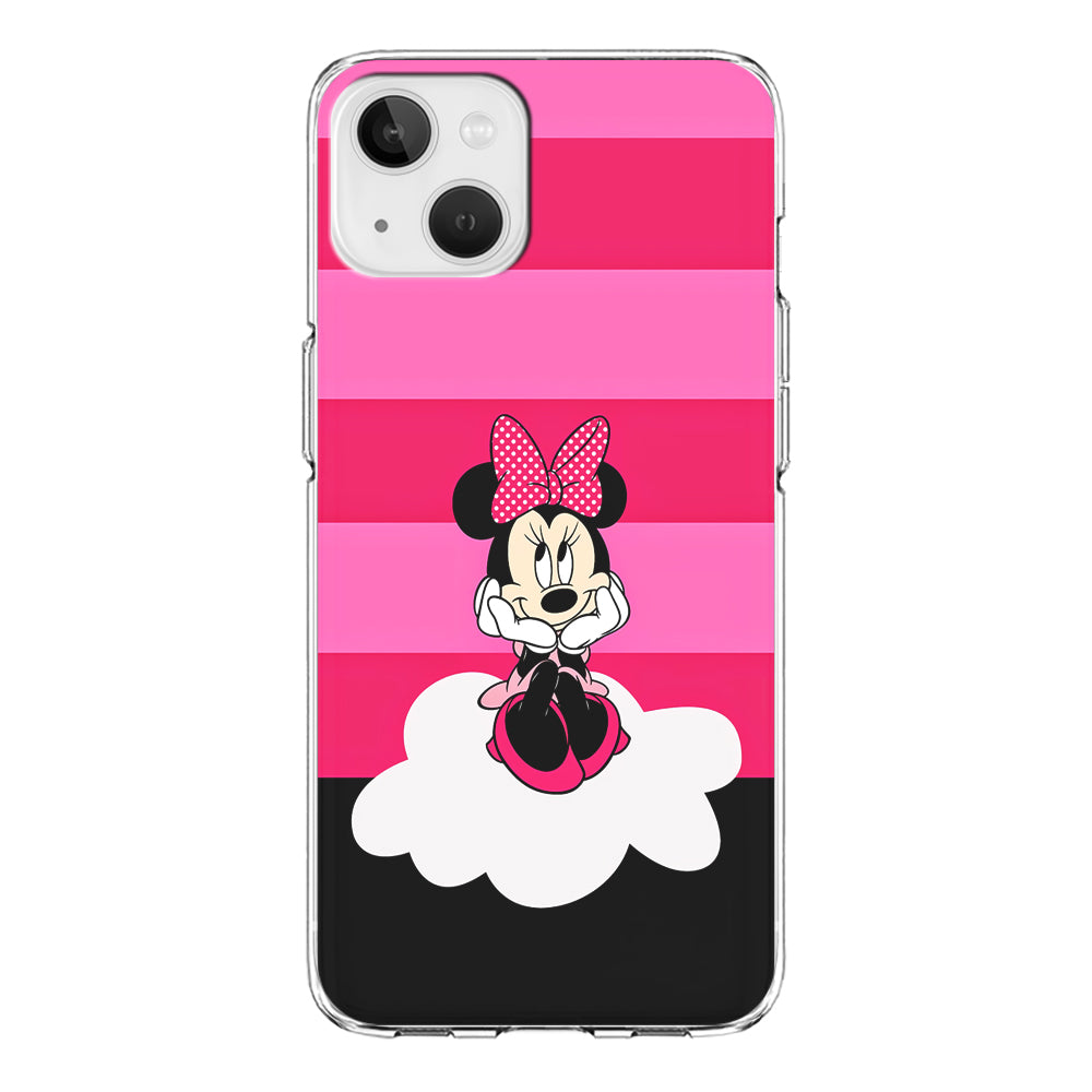 Minnie Mouse Pink Stripe iPhone 14 Plus Case