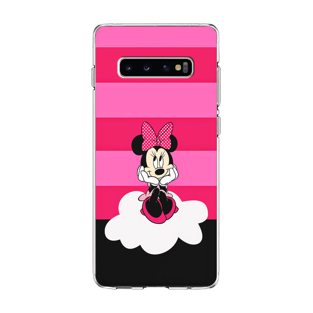 Minnie Mouse Pink Stripe Samsung Galaxy S10 Case