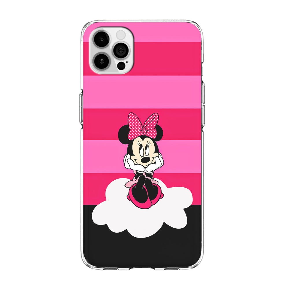 Minnie Mouse Pink Stripe iPhone 14 Pro Max Case