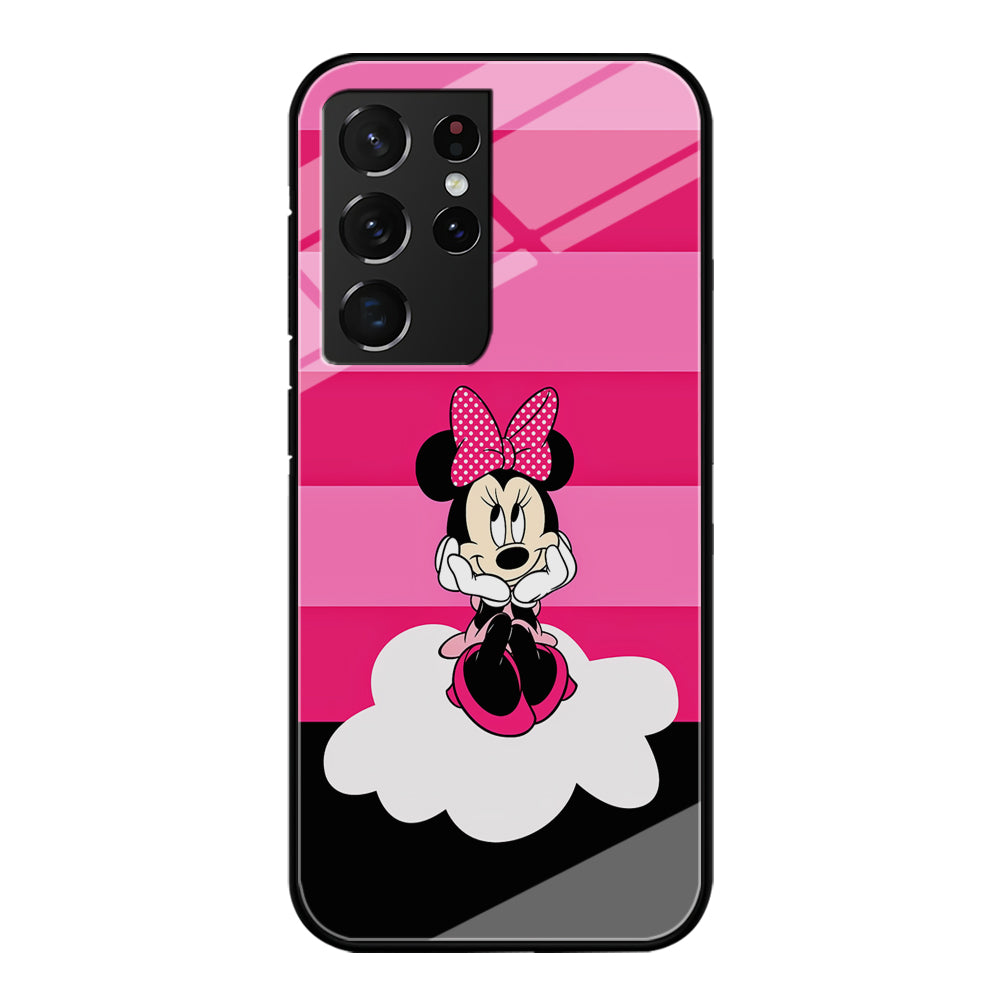 Minnie Mouse Pink Stripe Samsung Galaxy S21 Ultra Case-Phone Case-Tempered Glass Case-Altracase