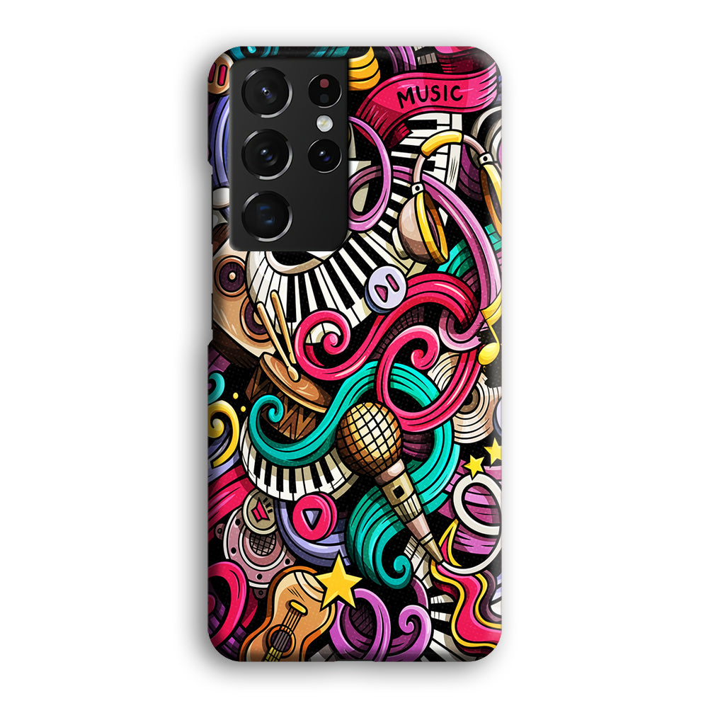 Music Doodle Art Samsung Galaxy S21 Ultra Case