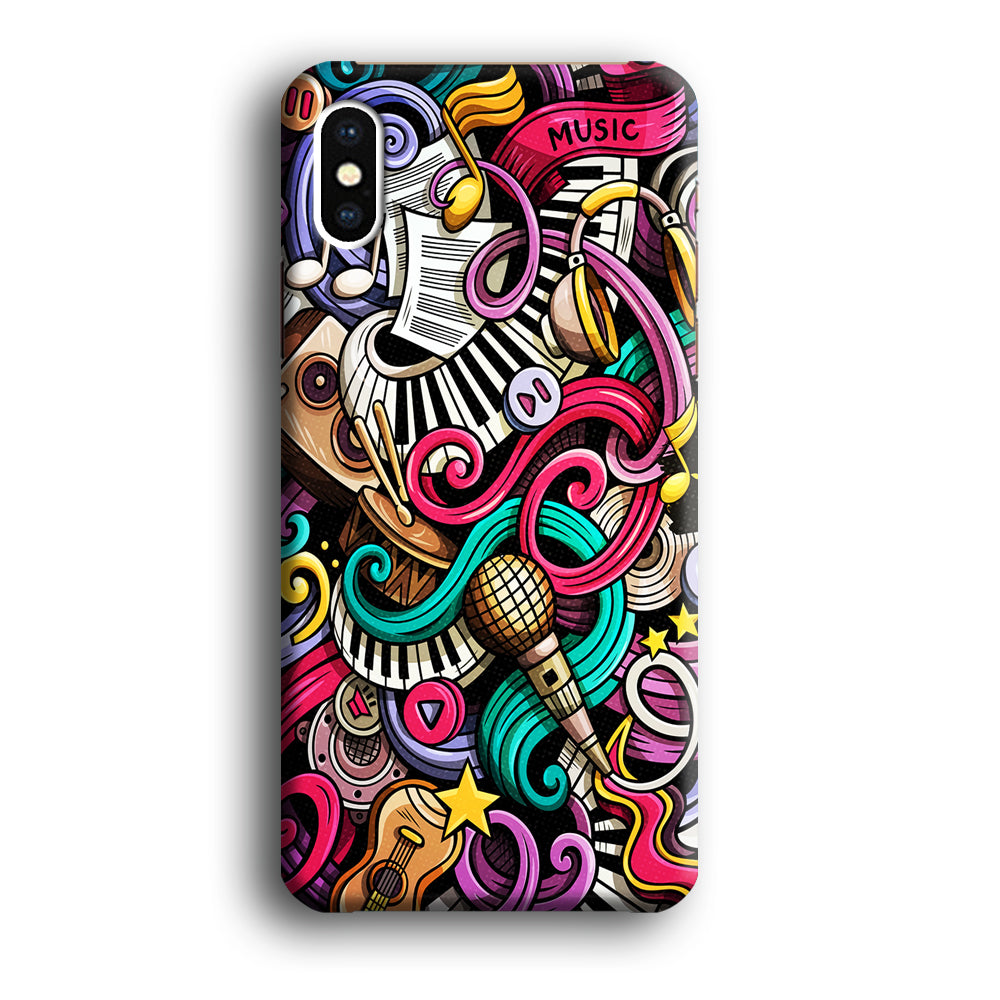 Music Doodle Art iPhone Xs Max Case