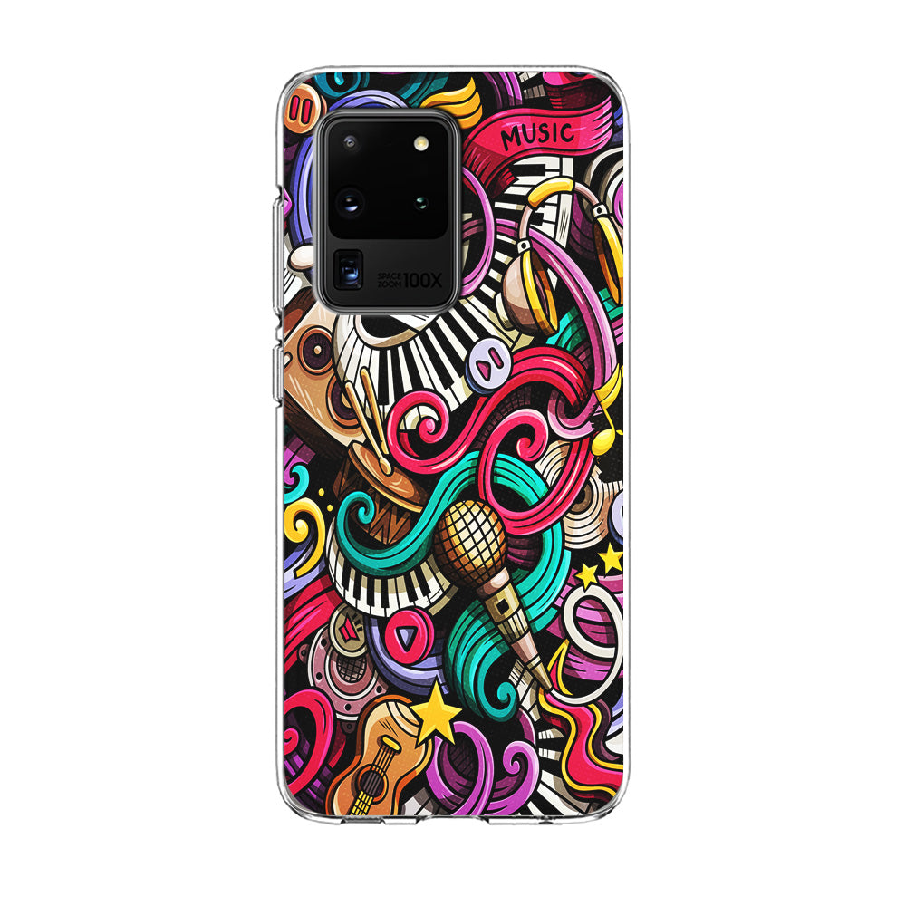 Music Doodle Art Samsung Galaxy S20 Ultra Case