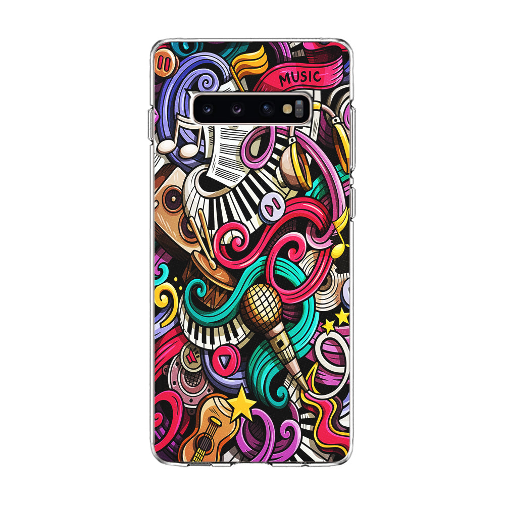 Music Doodle Art Samsung Galaxy S10 Plus Case