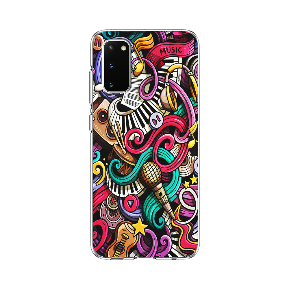 Music Doodle Art Samsung Galaxy S20 Case