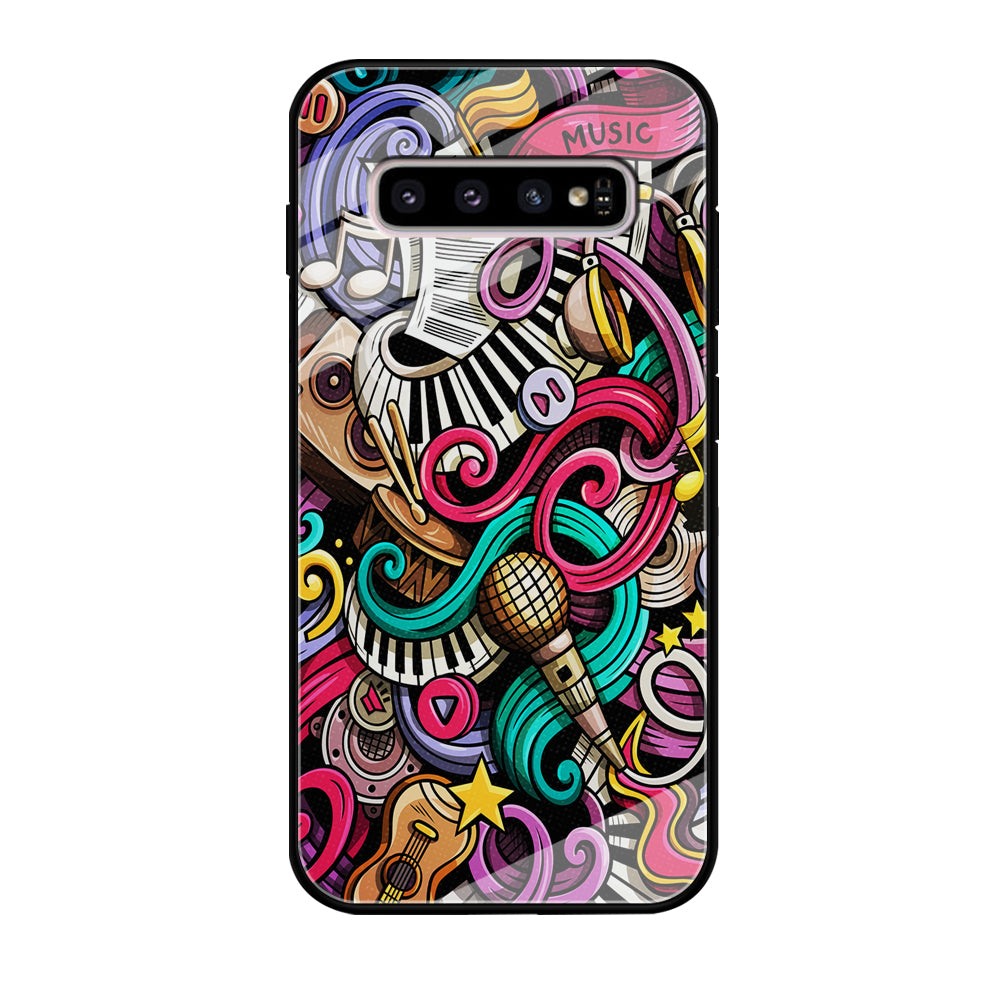 Music Doodle Art Samsung Galaxy S10 Case