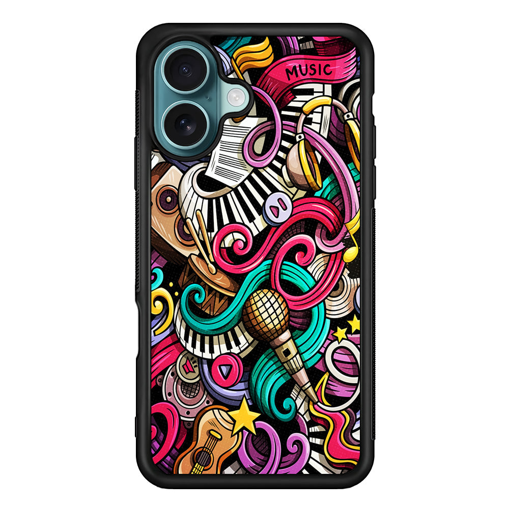 Music Doodle Art iPhone 16 Plus Case - Altracase